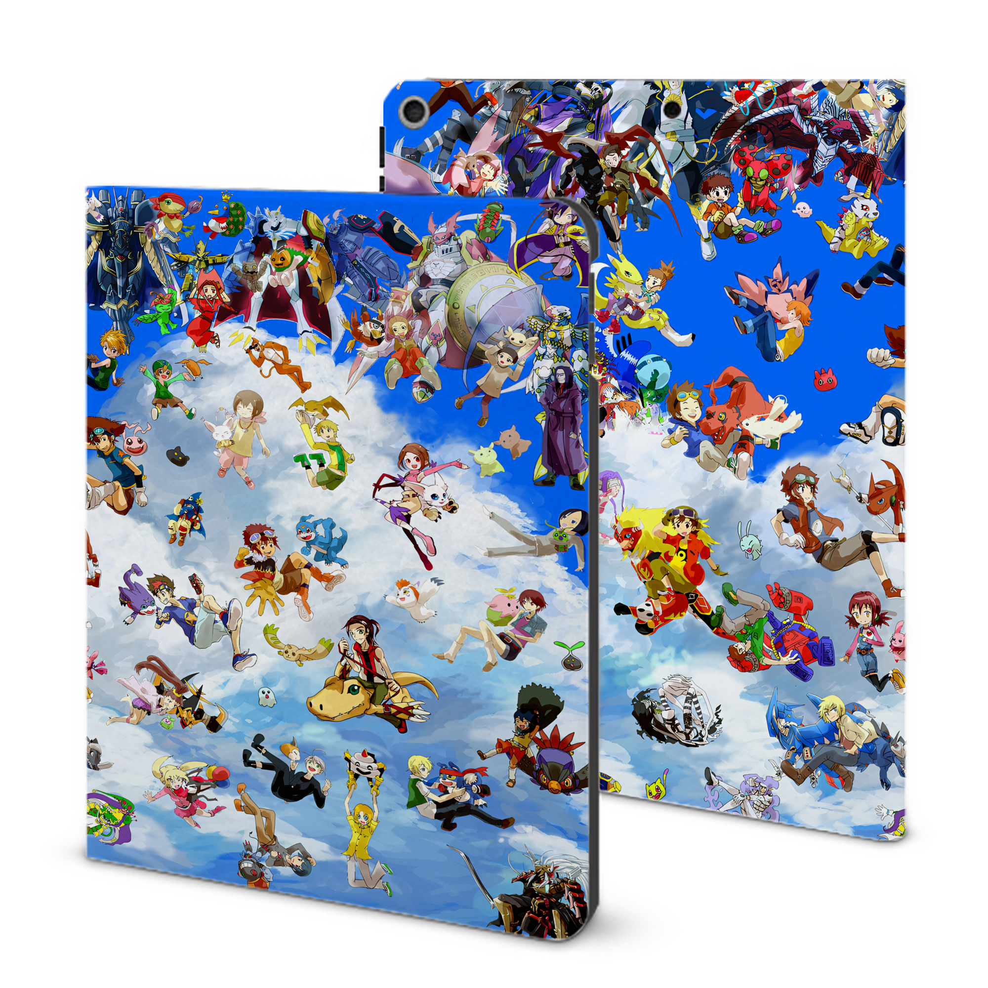 （画像用） Digimon デジタルモンスター/デジモン IPad ケース ブック型 PUレザー TPU 耐衝撃 軽量 薄型 ペン収納なし 全面保護 IPad 各モデル対応